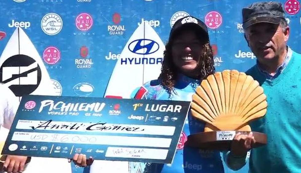 Analí Gómez se coronó campeona del Pichilemu Women's Pro 2018 en el ciruito de surf femenino.