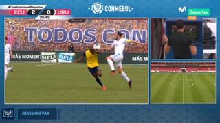 ¡Les quitaron el festejo! Ecuador se puso 2-0 ante Uruguay, pero VAR anuló el gol tras una mano de Enner Valencia [VIDEO]