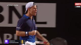 Puso en aprietos a 'Nole': Diego Schwartzman le ganó un set a Djokovic en el Masters de Roma [VIDEO]