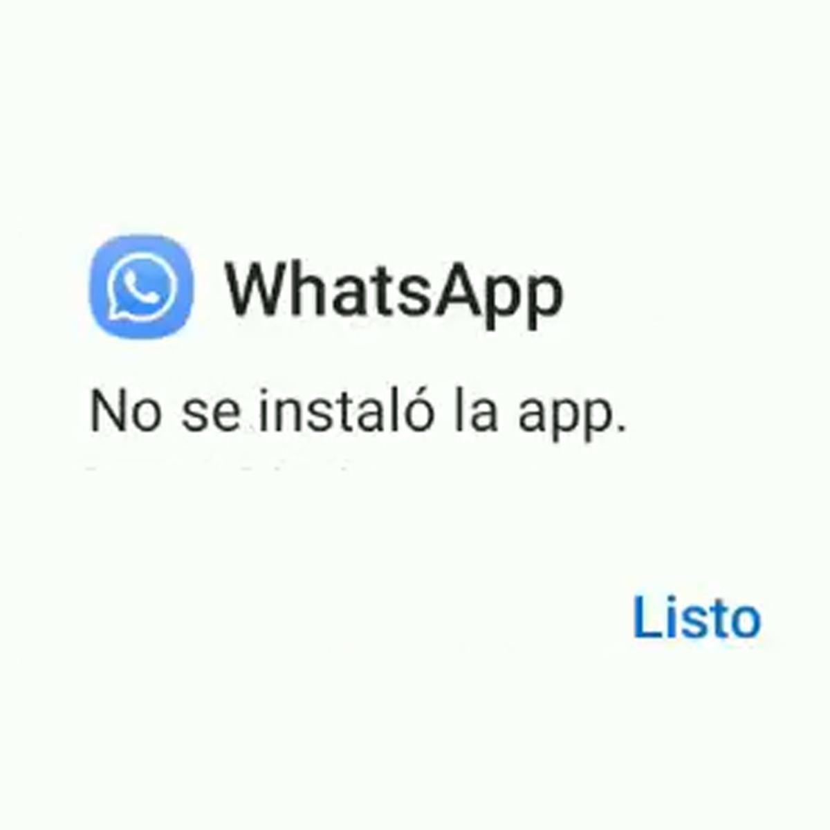 No me deja instalar whatsapp quisiera una solucion ya que es muy