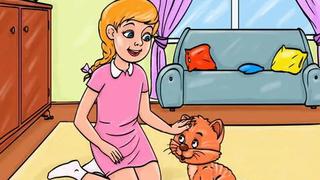 Acertijo visual ‘ESTELAR’: ¿ubicarás el terrible error en el viral de la niña y su gato?