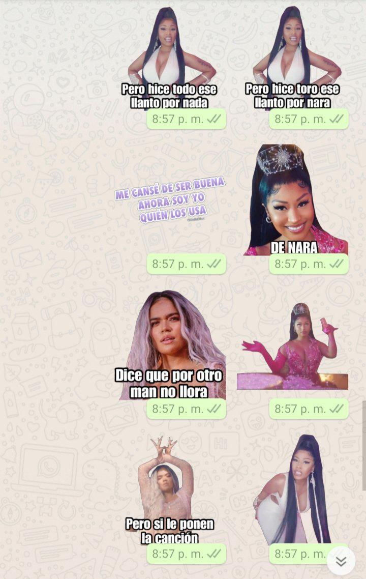 Tusa como stickers de WhatsApp (Foto. Captura)