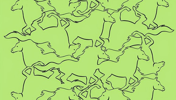 ¿Puedes encontrar las tres siluetas de caballos que están completas en este acertijo visual? (Foto: GenialGuru).