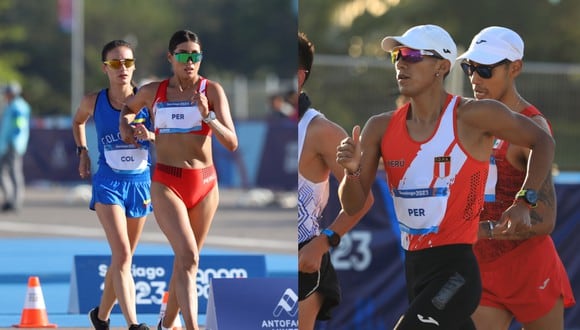 Kimberly García y César Rodríguez lograron medalla de plata en Marcha Atlética con Relevos Mixtos. (Foto: Composición / IPD)