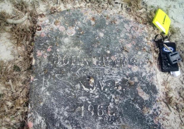 Lápida de John Greer, con la inscripción que dice "John Greer. 5 de noviembre de 1861". (Foto: NPS / EFE)