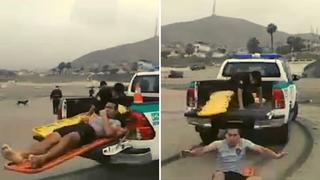 Video viral de rescatistas dejando caer a supuesto hombre herido durante simulacro