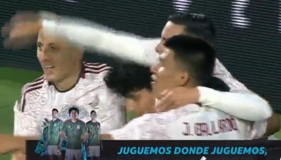 Rogelio Funes Mori anotó el 2-0 de la selección de México sobre Irak (Foto: Captura/TUDN).