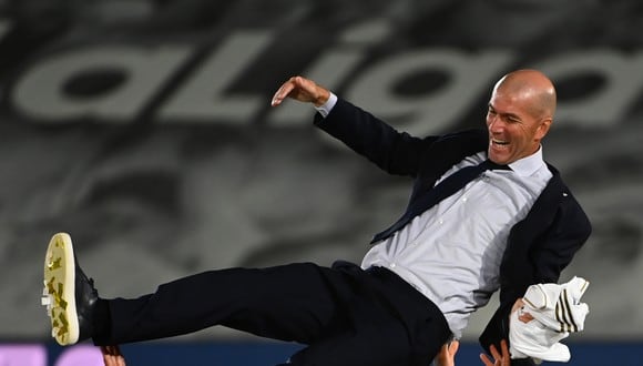 Real Madrid se proclamó campeón español por 34ª vez en su historia bajo la dirección de Zidane. (Foto: AFP)
