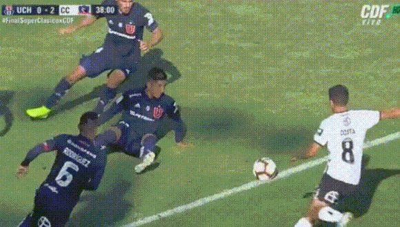 Gabriel Costa es titular en Colo Colo vs. Universidad de Chile. (Captura de TV)
