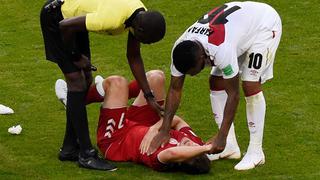Regresa a casa: jugador danés que chocó con Jefferson Farfán quedó fuera del Mundial