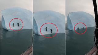 Exploradores son virales por iceberg que se volteó cuando lo escalaban en el Ártico [VIDEO]
