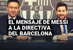 El mensaje de Lionel Messi sobre la dirigencia del Barcelona