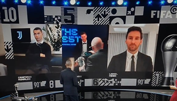 La reacción de Cristiano Ronaldo en medio de la ceremonia de The Best. (Foto: Captura de TV)