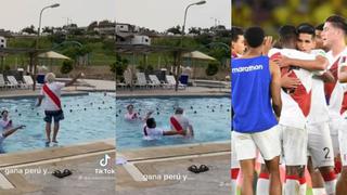 Video Viral: Abuelo se avienta a la piscina tras triunfo de Perú ante Colombia: “¡Abuelo, tírate!”