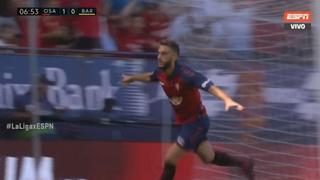 El 'Navarro' golpea al Barcelona: Roberto Torres abrió el marcador en El Sadar por Liga Santander [VIDEO]