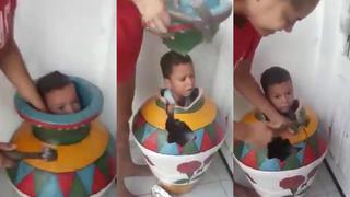 Niño quedó atrapado en un jarrón mientras jugaba al escondite y tuvieron que sacarlo a martillazos