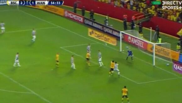 Gol de Michael Carcelén para el 3-1 de Barcelona SC vs. Wanderers. (Captura: DirecTV Sports)