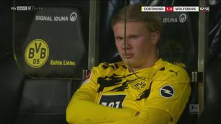 Nunca lo vimos así: la molestia de Erling Haaland luego de ser cambiado en el Dortmund vs. Wolfsburgo