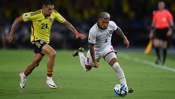 Colombia y Venezuela juegan en un amistoso internacional. (Foto: AFP)
