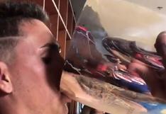 ¡Festejo vikingo! Gimenez bebió cerveza de la Supercopa de Europa tras título del Atlético de Madrid