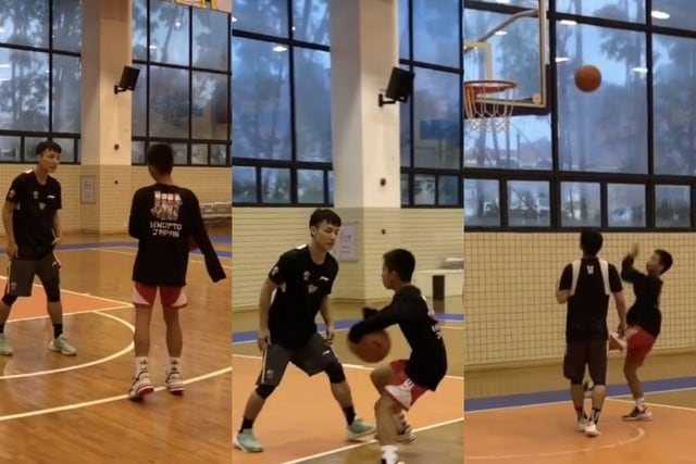 Un adolescente se convirtió en una sensación en las redes sociales por su habilidad para el baloncesto pese a tener un solo brazo. (Fotos: China Xinhua Sports en Facebook)