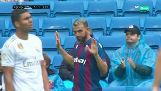 La ley del ex: Borja Mayoral descuenta para el Levante ante el Real Madrid y pide perdón al Bernabéu