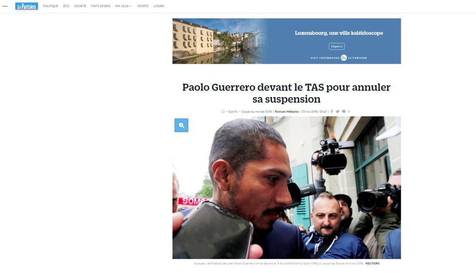 La prensa internacional no estuvo ajena al caso de Paolo Guerrero.
