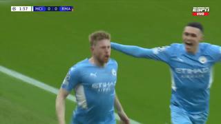 Madrugaron al rival: De Bruyne anotó el 1-0 de Manchester City vs. Real Madrid [VIDEO]