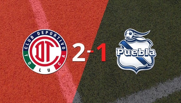Toluca FC logra 3 puntos al vencer de local a Puebla 2-1
