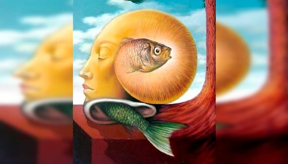 En la imagen abstracta de visualiza un rostro, un pez y un árbol. | Foto: chedonna