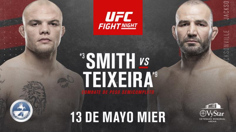 La pelea estelar del 13 de mayo, entre Anthony Smith y Glover Teixeira. (UFC)