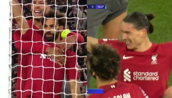 Goles de Darwin Núñez y Mohamed Salah para el 2-0 de Liverpool vs. Napoli. (Foto: ESPN)