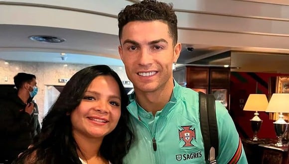 Georgilaya y la foto con Cristiano Ronaldo en marzo de 2022 en un hotel en Portugal. (Foto: Instagram Georgilaya)