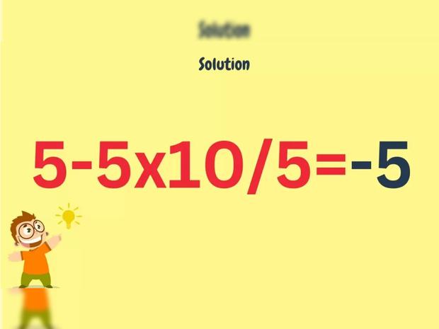 Luego de resolver correctamente la ecuación matemática se determinó que la respuesta es -5.| Foto: fresherslive