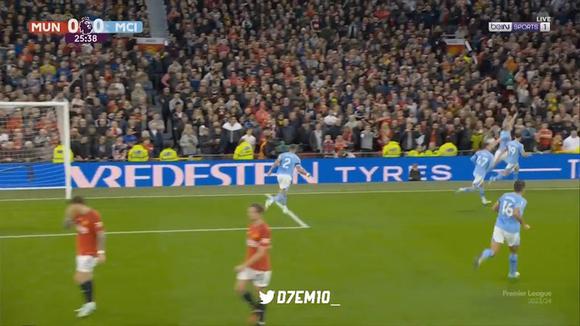 Gol de Erling Haaland por el 1-0 de City vs. United. (Video: Bein)