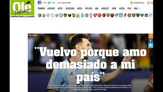 Lionel Messi: así informa la prensa internacional sobre su regreso (FOTOS)