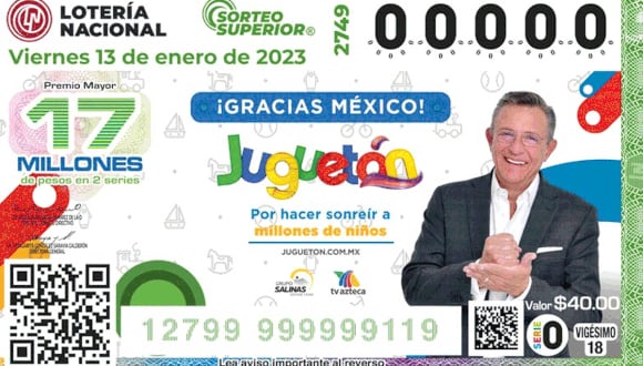 Sorteo Superior del viernes 13 de enero: resultados de la Lotería Nacional de México. (Foto: Lotenal)