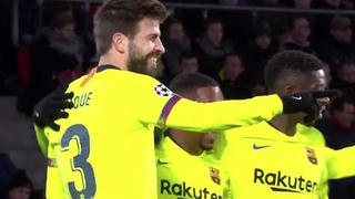 De 'pillo': Piqué aprovechó remate de Messi y marcó el segundo del Barcelona vs. PSV [VIDEO]