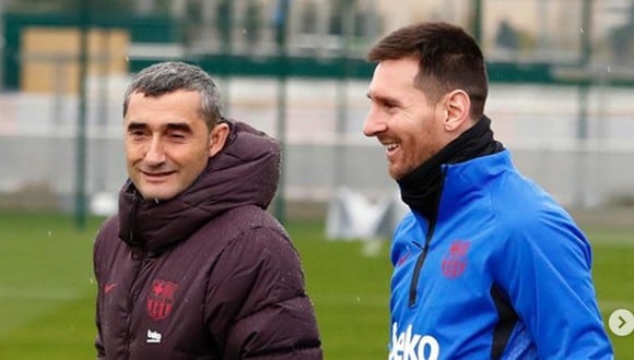 Ernesto Valverde fue DT del FC Barcelona durante dos temporadas y media. (Instagram Leo Messi)
