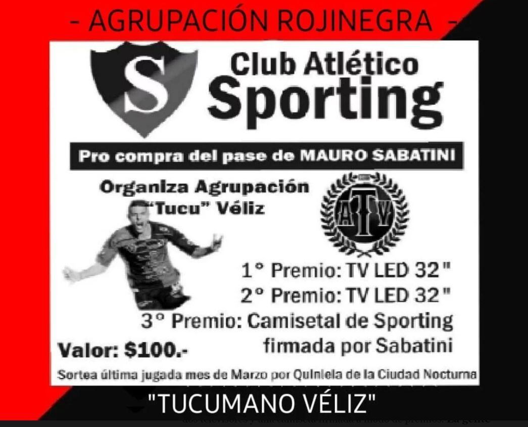 Hinchas del Sporting de Punta Alta hacen rifa para comprar pase de su goleador.