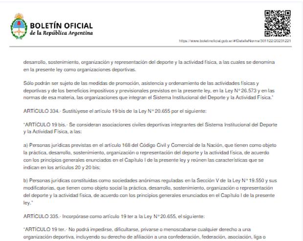 Boletín Oficial de la República Argentina. (Captura: Gobierno de Argentina)