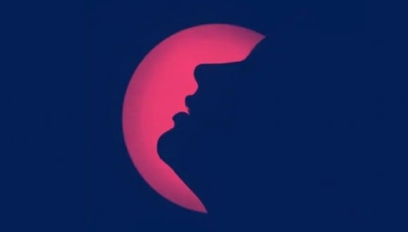 En esta imagen, cuyo fondo es de color azul, se aprecia el dibujo de una luna y el de un rostro. (Foto: MDZ Online)