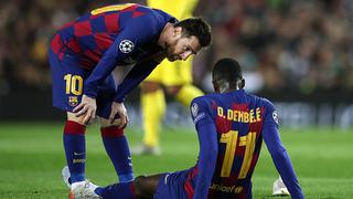 Messi, el primero en consolarle: Dembélé no volverá a jugar hasta el 2020 tras nueva lesión