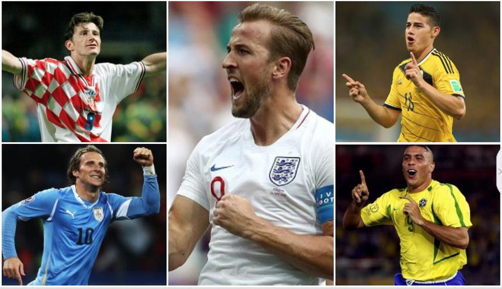 ¿Kane sucederá a James? Los máximos goleadores de los Mundiales de todas las ediciones. (Getty Images)