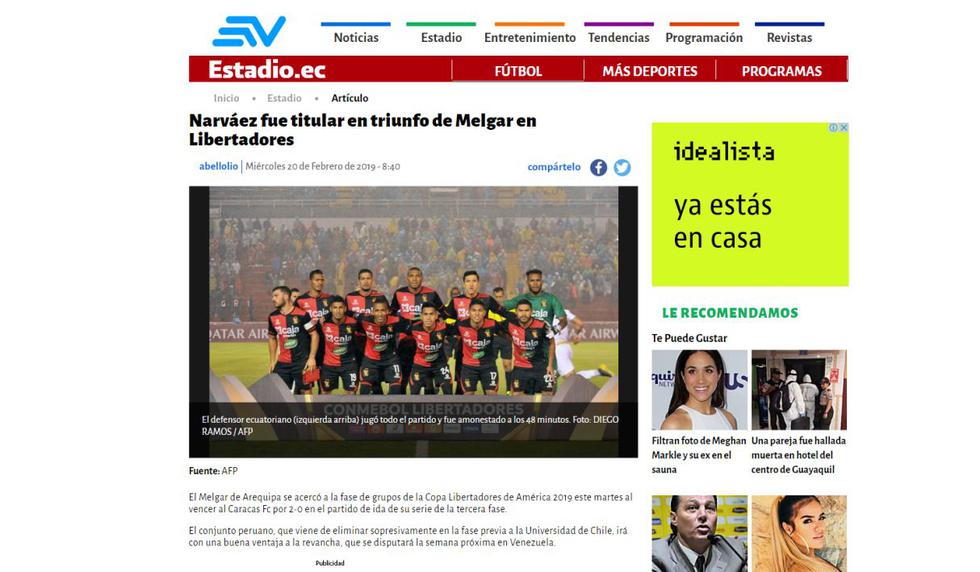 Melgar Así Informó La Prensa Internacional Sobre La Victoria De Los Arequipeños En La Copa