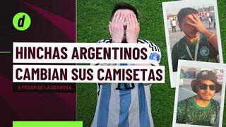 ¿Frustración argentina? tras perder en el debut, hinchas cambiaron sus camisetas por las de Arabia Saudita