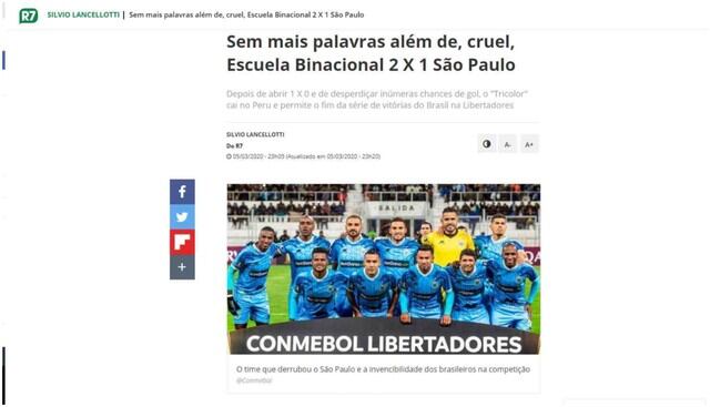 Binacional vs. Sao Paulo: prensa brasileña