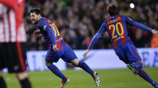 'The Best' estuvo en Camp Nou: Barcelona ganó 3-1 al Athletic con golazo de Messi por Copa del Rey