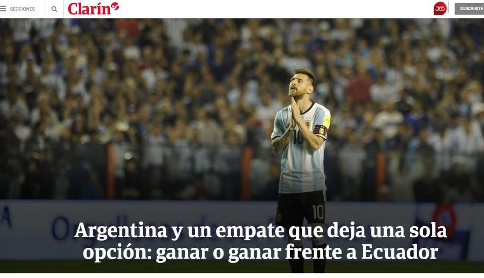 Perú igualó 0-0 con Argentina: así informó la prensa internacional