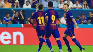 Zapatazo al ángulo: Rakitic puso el segundo tras genial jugada asociada entre Neymar y Suárez